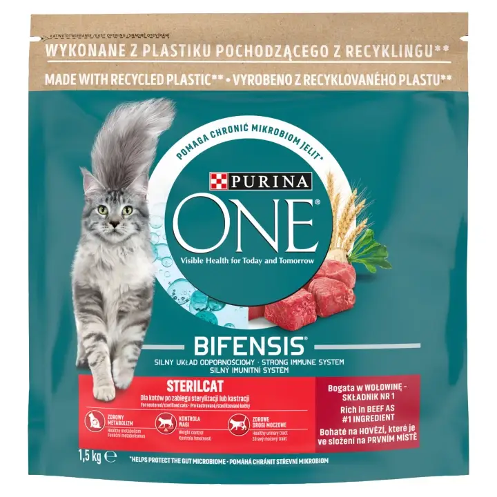 Purina ONE Bifensis Sterilised granule pro kočky hovězí 1,5kg Bezpečná Platba