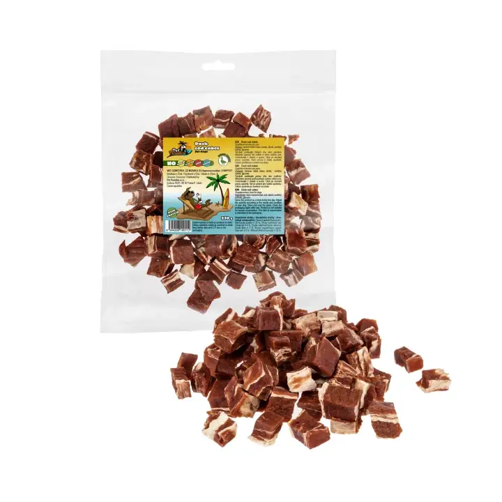 Nová Kolekce Pet paradise Kostky kachní s treskou 230 g