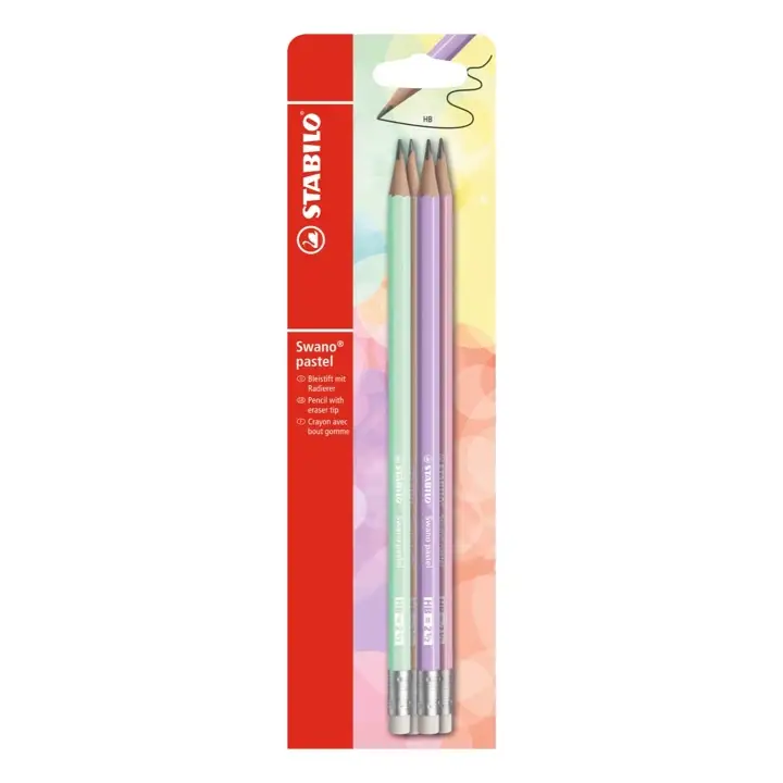 Vysoce Kvalitní STABILO Swano Pastel grafitová tužka HB s pryží 4 ks
