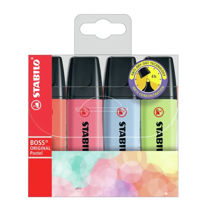 Výhodná Nabídka STABILO BOSS ORIGINAL Pastel zvýrazňovač 4 ks