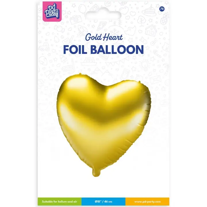 Cenově Výhodný PD Fóliový balónek srdce zlaté 46 cm