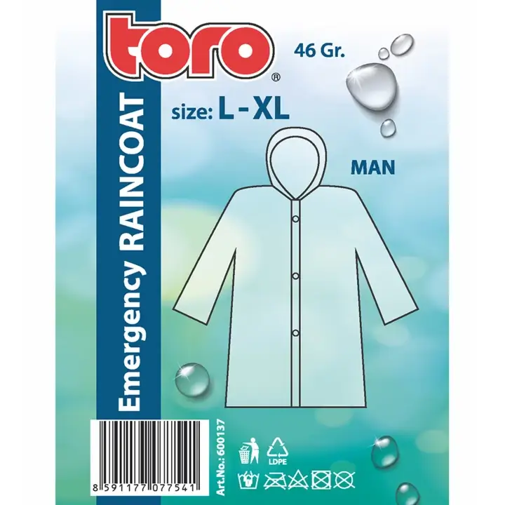 Pláštěnka pro muže, vel: l - xl Tovární Cena