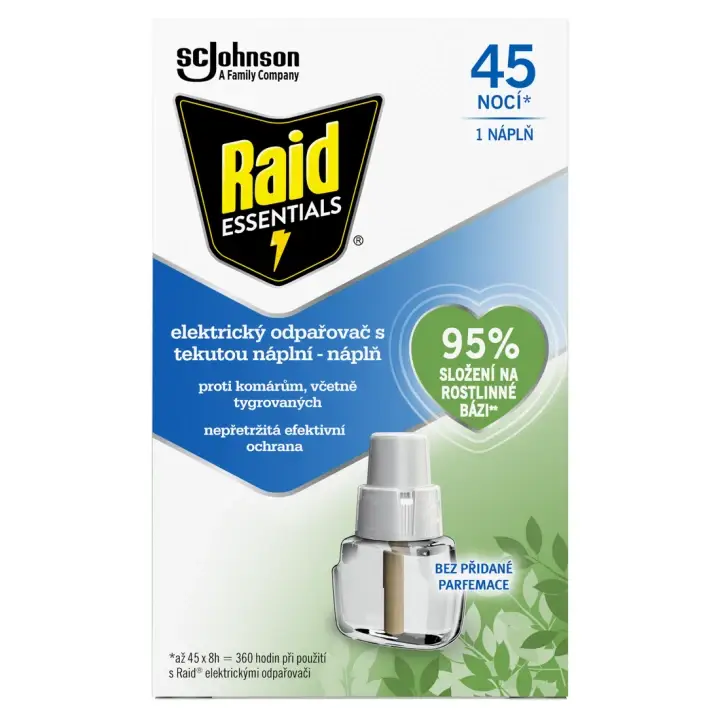 Levný Raid® Essentials™ Náhradní náplň do elektrického odpařovače 45 nocí 27 ml