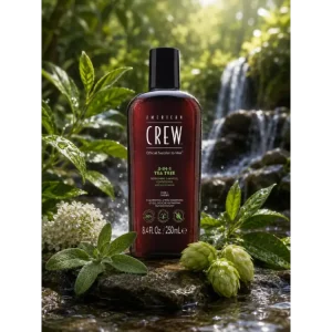 Super Cena Šampon, kondicionér a tělový mycí gel pro muže na mastné vlasy a neutralizaci zápachu- 3V1 TEE TREE-American crew-250ml