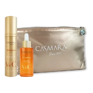 Letní balíček Sensations Hydro - pro normální a smíšenou pleť –( revitalizační krém 50 ml, anti-aging sérum Vitamin Shot 50 ml a Golden Sun necesér) - Casmara Časově Omezené